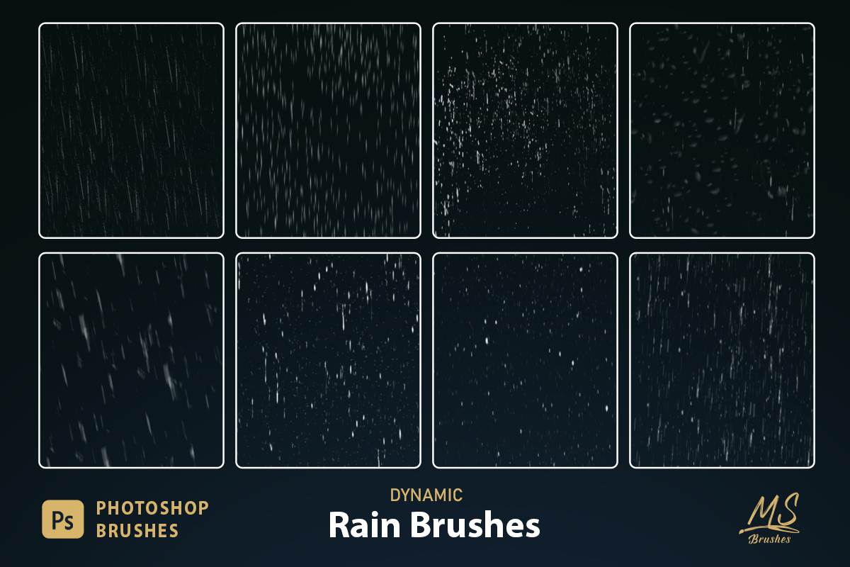 rain photoshop brushes