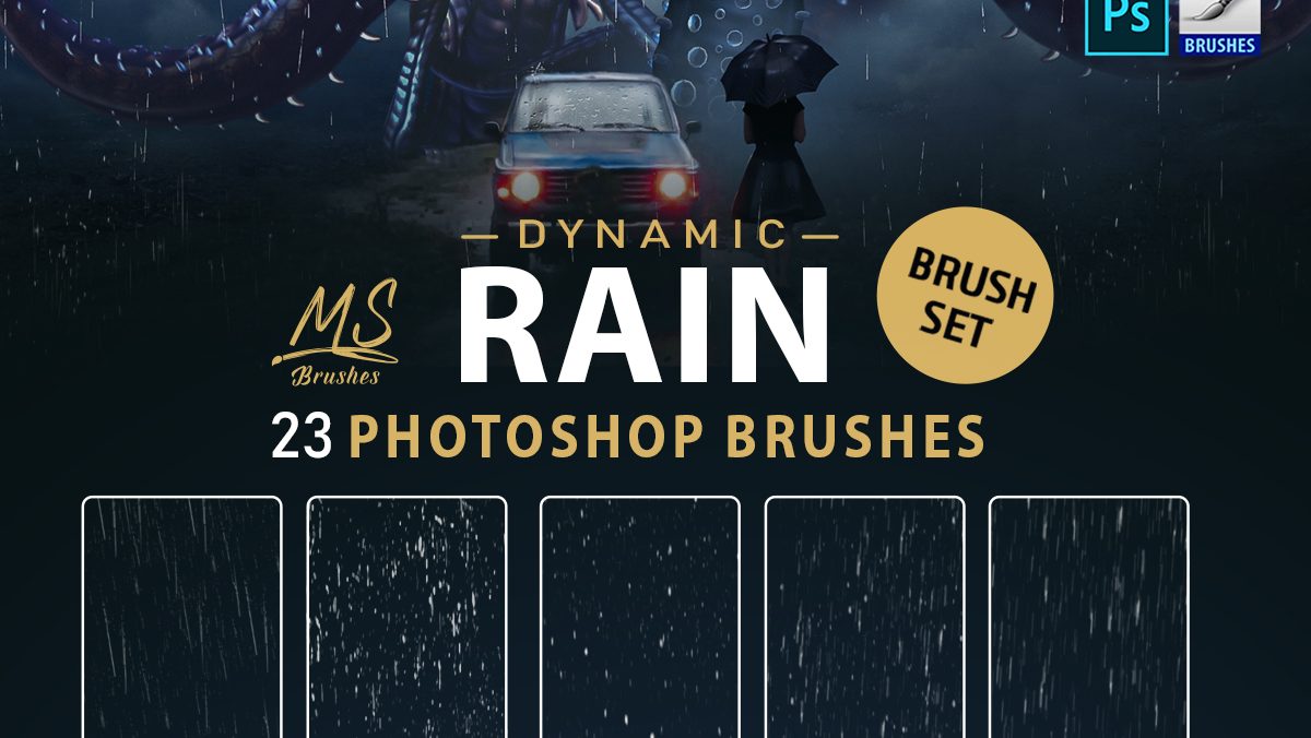 rain photoshop brushes